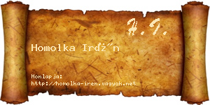 Homolka Irén névjegykártya